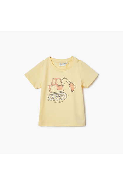 Printed T-shirt with Short Sleeves