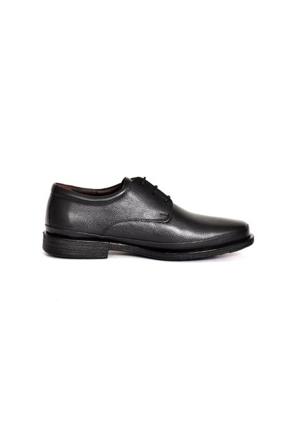 Genuine Leather, Black Casual Men's Shoes Rubber Sole - Tuna 0667
