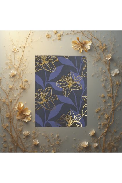 Premium Gold Foil Lined Notebook – 15X21 Cm, Soft Touch, Edges Gilded