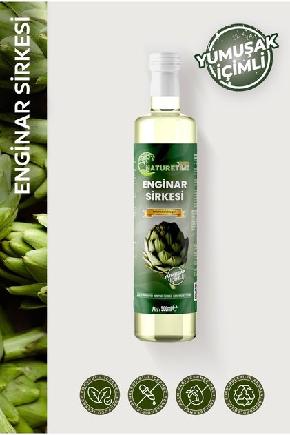 Enginar Sirkesi 500 ml Pestisit & Ağır Metal İçermez Analizli Doğal Fermantasyon