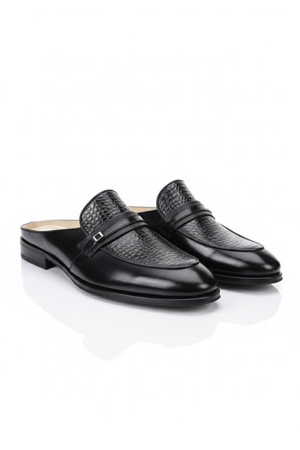 Men's Buckled Genuine Leather Dowry & Bundle Classic Slippers