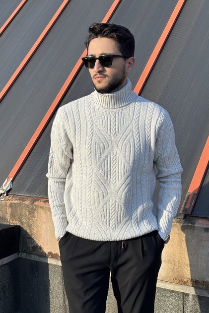 Men'S, Full Turtleneck, Old Money Culture, Wool, Regular Fit, Hi-Quality Sweater 25Pltk21