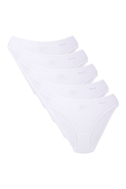Women's Basic 5-Piece Slip Modal Panties White