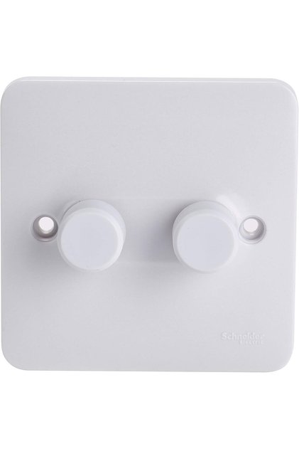 Lisse 2-Gang Universal 100W LED Dimmer, White