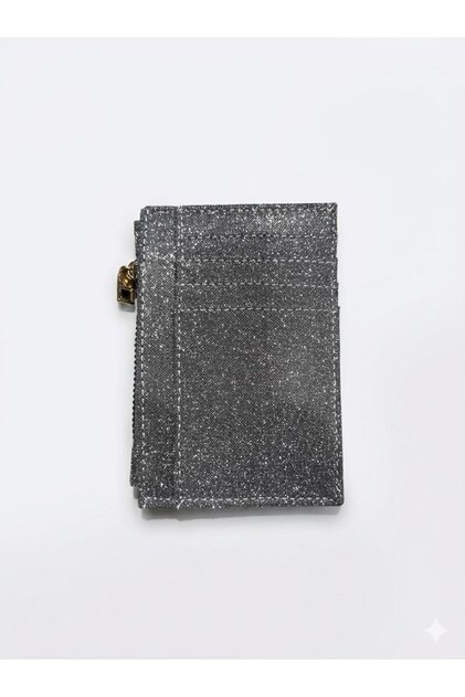 Women's Card Holder with Glitter Zipper Closure and Wallet Section (Shipped in Box)