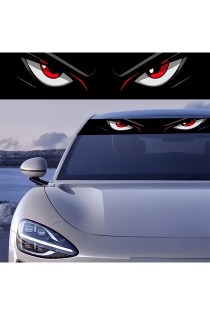 Araç Ön Cam Kızgın Bakan Sticker / Kızgın Göz Sticker / Araç Ön Cam Güneşlik Folyo