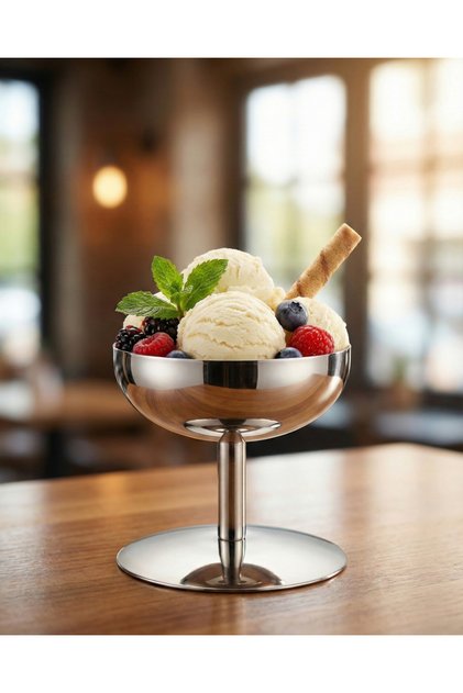 Luxury Stainless Steel Ice Cream Bowl, Turkish Delight Bowl, Presentation Bowl, Serving Utensil