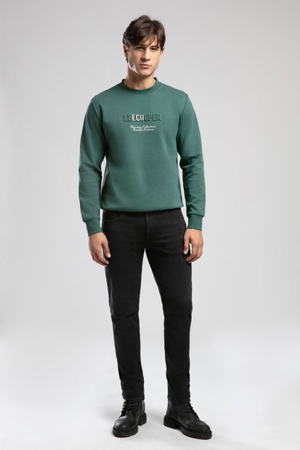 Desavvı Men's O-Neck Sweatshirt Emerald