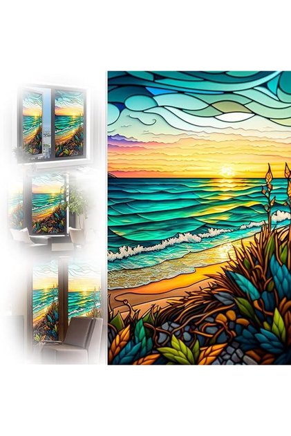 Window Film PVC Stained Glass Static Cling (45 x 100CM)