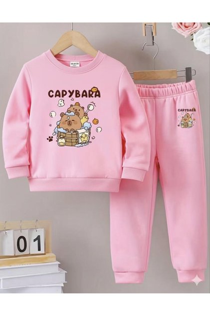 Boys' Pool Capybara Printed Tracksuit Set