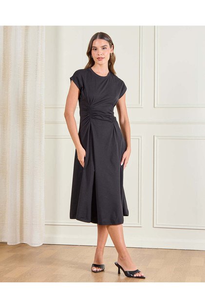 Women Black Midi Dress