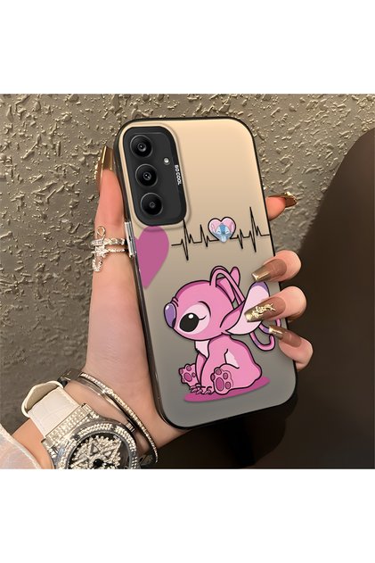 Samsung Galaxy A25 Compatible Stitch Couple Pattern Case Silicone Edge Hard Back Anti-Fall