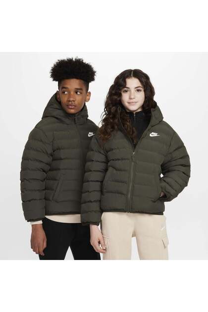 Sportswear Lightweight Synthetic Çocuk Yeşil Günlük Stil Mont