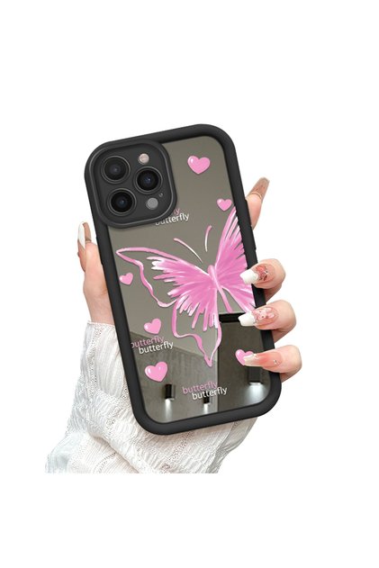 iPhone 14 Pro Max Compatible Phone Case Butterfly Mirror Anti-Drop Silicone Case