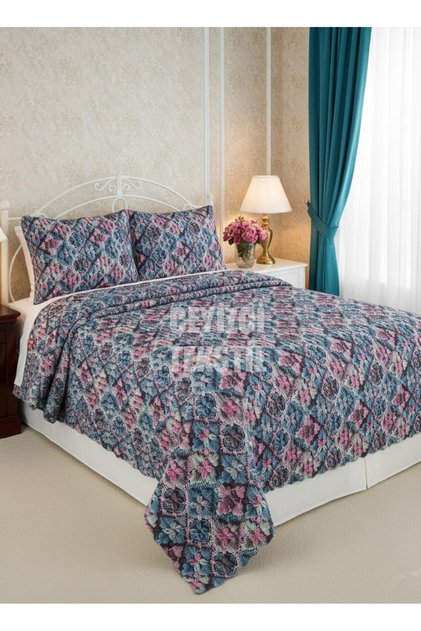 Ultrasonic Quilted 5D Printed Double Size Bedspread