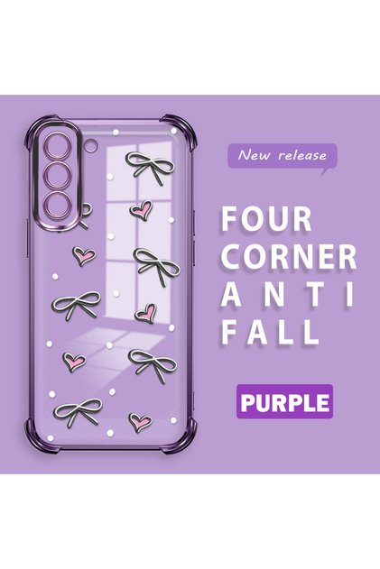 Samsung Galaxy S21 Fe 5g Compatible Transparent Silicone Flutter Protective Case Heart Patterns