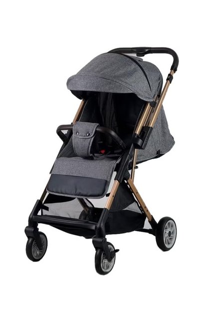 Gold Frame Baby Stroller | Reversible, Wide Canopy, High Seat, Large Basket, Easy Fold