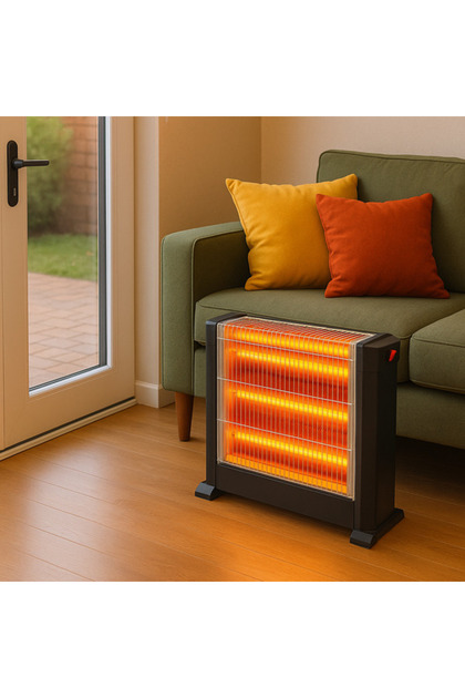Radiator electric quartz 2000 W, 3 tuburi, 5 trepte putere