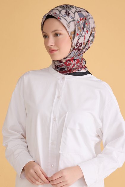 Fresh Etnik Desen Bordo Nova Eşarp 1003 - 01