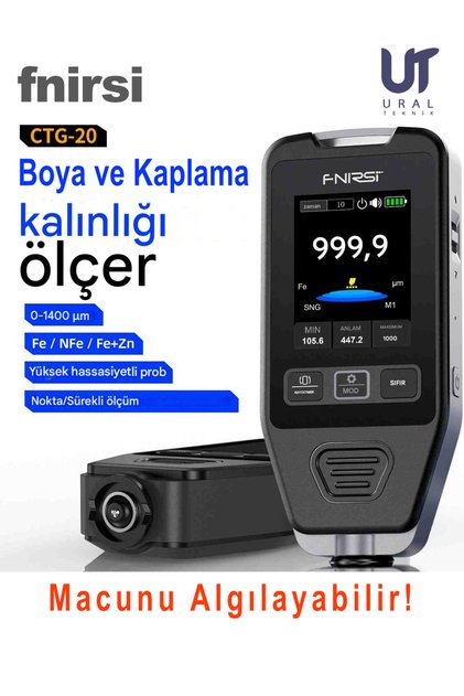 Fnirsi Ctg-20 Profesyonel Şarjlı Araba Boya Kaplama Kalınlık Ölçüm Cihazı macun tespit özellikli