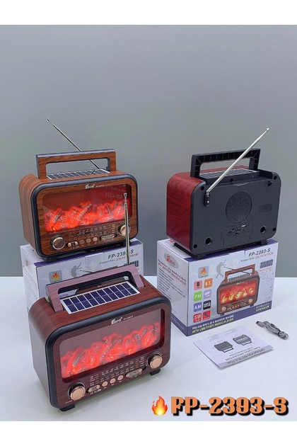NEALIRSANUCUZ FP-2393 Şömine Efektli Retro Bluetooth-USB-SD-FM