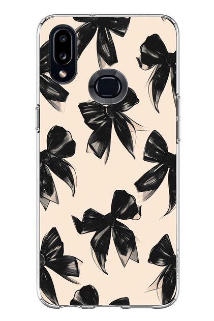 Samsung Galaxy A10S Compatible Black Bow Ribbon Printed Silicone Case