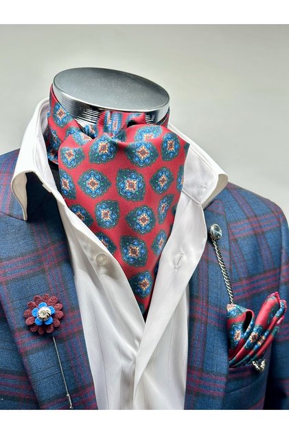 Red Patterned Men's Scarf