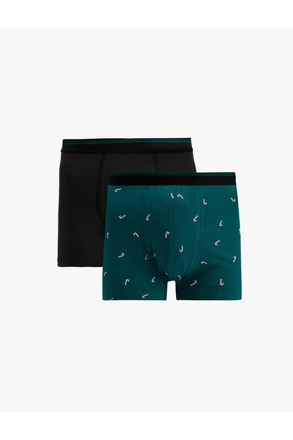 Set de boxeri piese cu model tematic de Anul Nou, confortabil, modelat în 2 piese