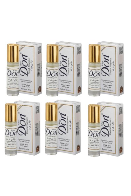 6 pieces of Don Roll-On Perfume, Alcohol-Free - 6ml Mini Size