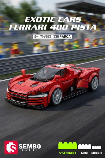 Exotic Cars Ferrari 488 Pista Yapı Bloğu Seti – 336 Parça