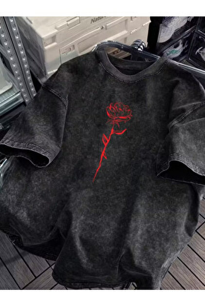 ton様 Touz China Design Baskılı Yıkamalı Oversize T-Shirt - Fiyatı