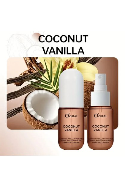 O'CHEAL Σπρέι αρώματος καρύδας βανίλιας 50 ml – Γλυκό εξωτικό άρωμα, βανίλια και καρύδα, Unisex