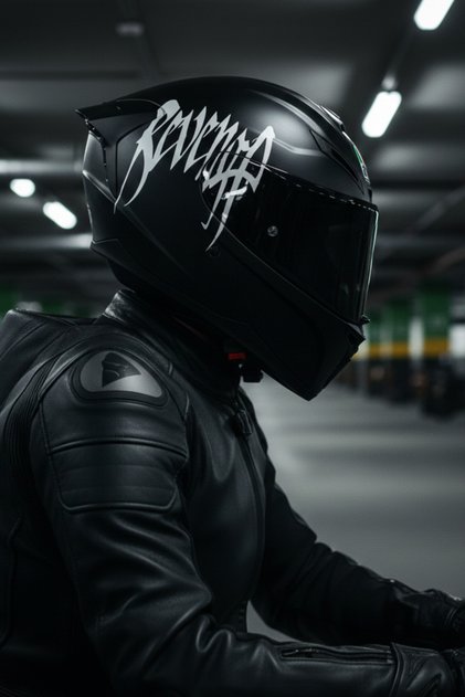 White Color Revenge Sticker Label for Helmet (Single Side)