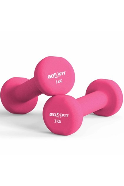 Set 2 Gantere Fitness, Greutate 2 x 1 kg, Interior Fonta Solida si Invelis Neopren