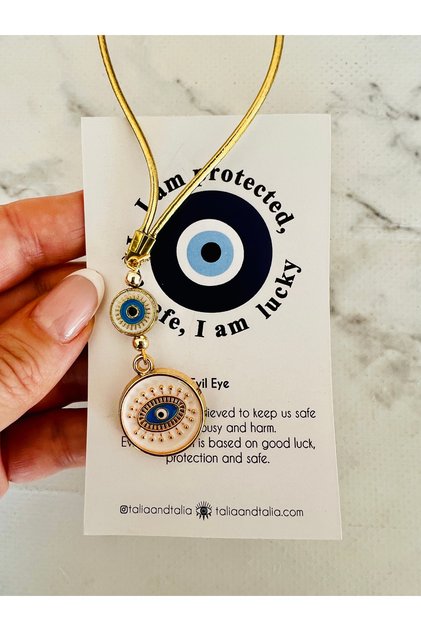 Car Rearview Mirror Ornament - Evil Eye Beaded