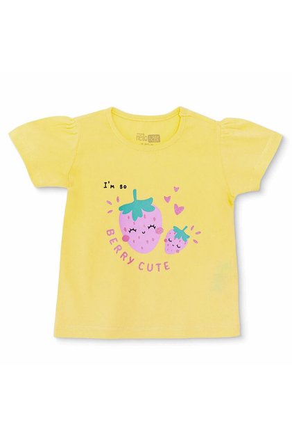 HelloBaby Kız Bebek Tshirt Süprem Bisiklet Yaka Kısa Kol