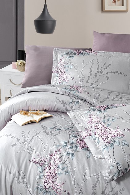 Firstchoice Wisteria Lilac - Cotton Satin Double Bedding Set