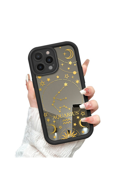 iPhone 14 Pro Compatible Phone Case Zodiac Sign Mirrored Anti-Dream Silicone Case