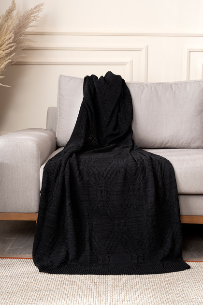 Mendi Black Acrylic Throw Tv Blanket 130X170 2537