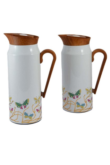 Home Maker 2-Piece Thermal Flask Set – 0.75L & 1L – Stainless Steel Exterior with Inner Glass In