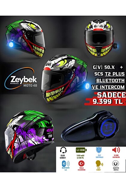 Givi İnterkomlu 50.X Joke – SCS T2 Plus İnterkom Tak, Çalıştır