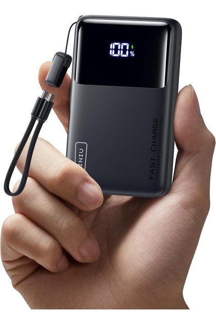 Power Bank, Slimmest 10000mAh 45W PD Fast Charging Portable Charger, USB C in&Out Mini Battery Pack