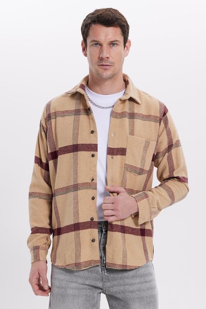 Men's Regular Fit Comfortable Cut Winter Plaid Lumberjack Shirt