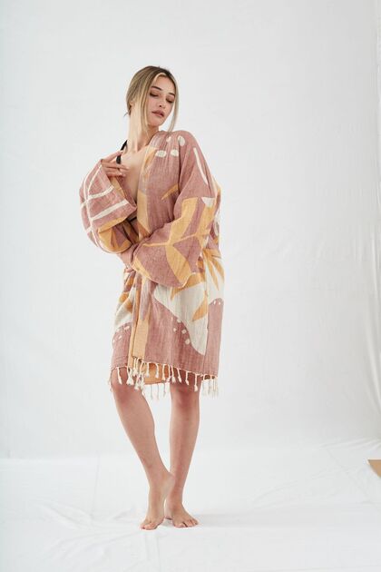 Organic Cotton Woven Design Beach Wear | Kaftan | Kimono | Desing Caftan
