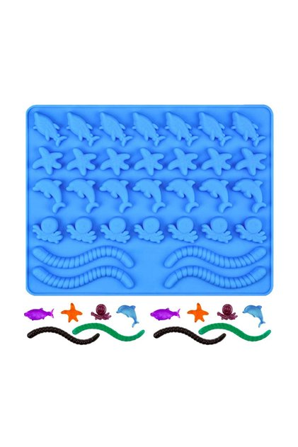 Silicone Sea Creatures Figures Worm Haribo Chocolate and Jelly Bean Mold
