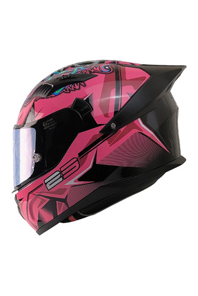 kuzey motor FAZER FX-211X PEMBE-SİYAH KASK KAPALI MODEL RENKLİ