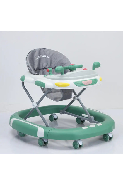 Baby walker and rocker - 2 in 1 musical baby walker - rocking modes, foldable, height adjustable as child grows