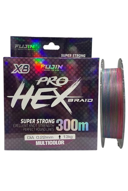 Pro Hex 8x 300mt 0.22mm Multi Color İp Örgü Misina
