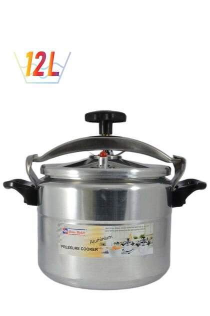 Aluminium Pressure Cooker With Induction Base - 28cm - 12 Liter Capacity - Grey