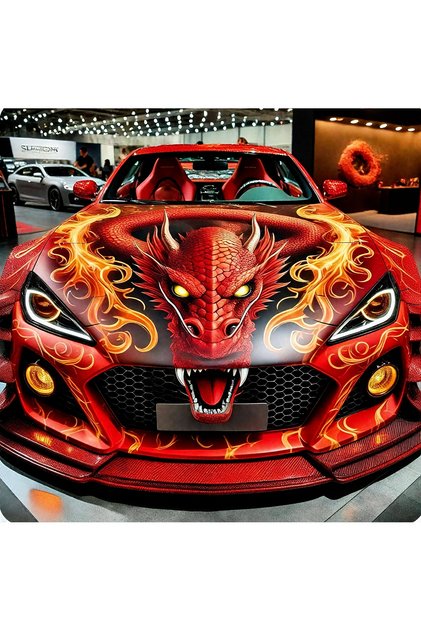 ملصق بتصميم لهب التنين - 22×30 سم - ملصق لتزيين الكمبيوتر المحمول والخزانة والسيارة